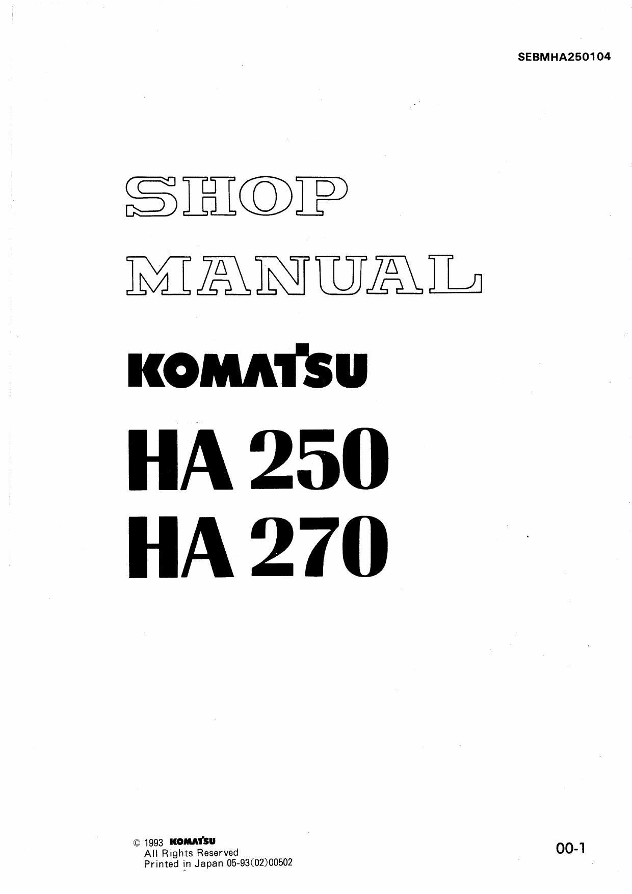 HA250 HA270 Shop Manual